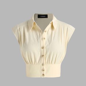 Collar Button Up Top (New with tags & never worn)